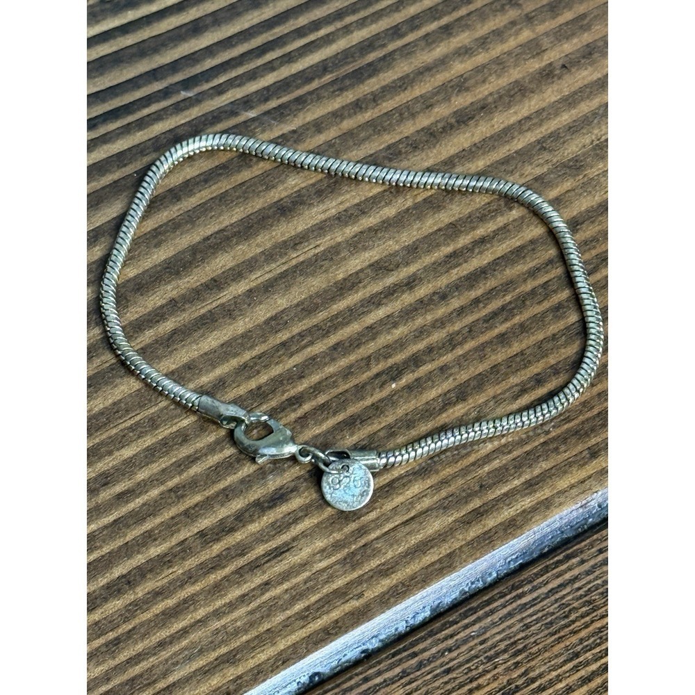 Vintage Sterling Silver 925‎ Snake Bracelet for Beads Charms 8 Inches